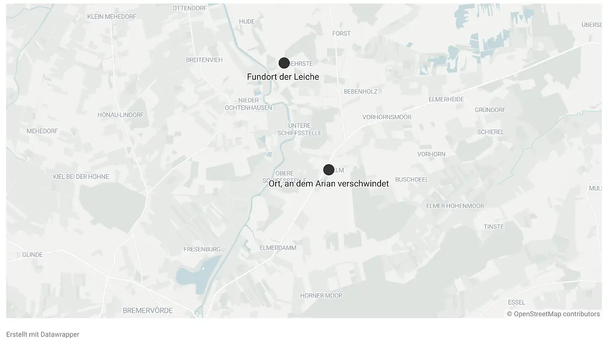 Leiche gefunden - ist es der vermisste Arian? 