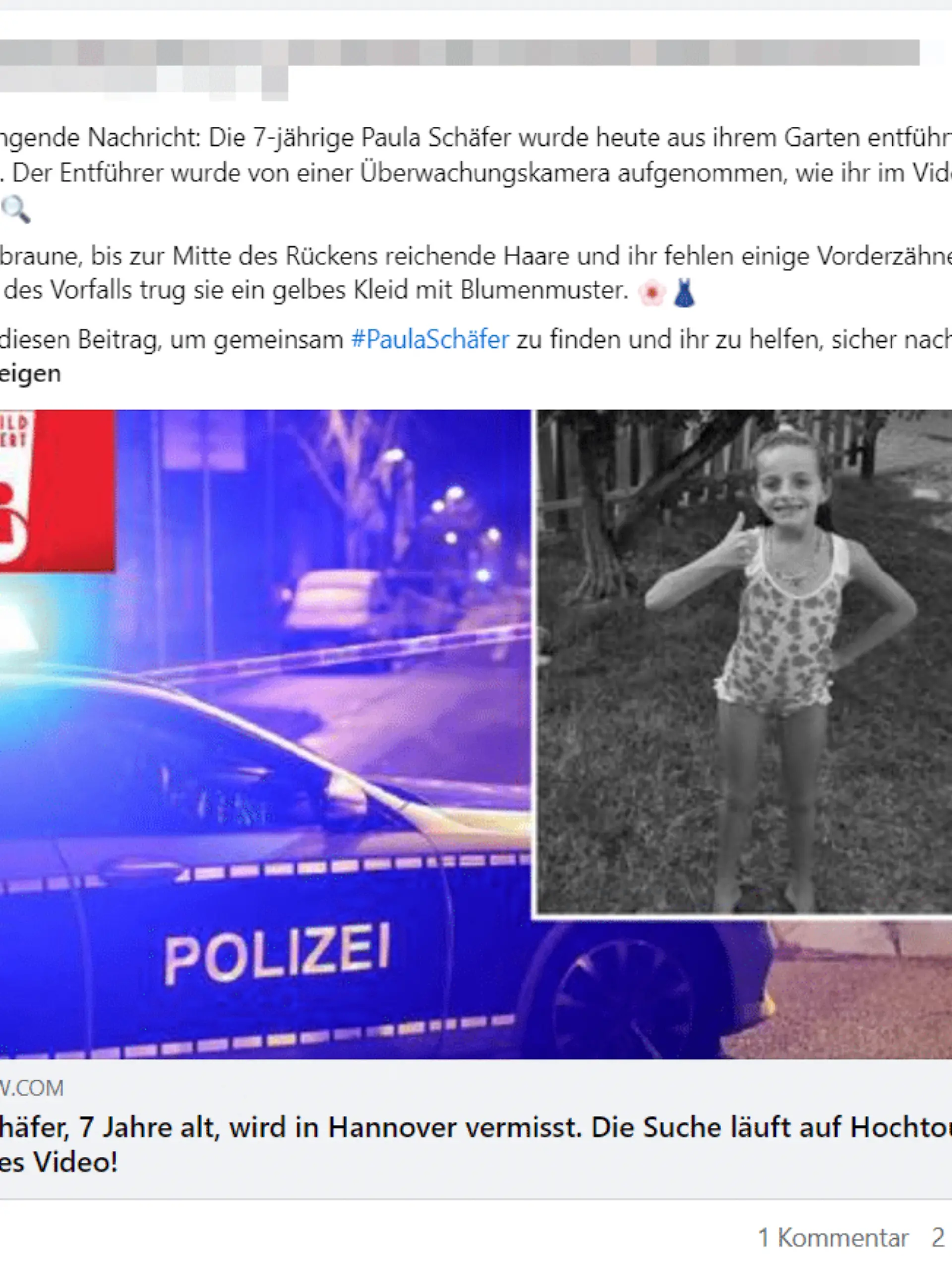 Fake-News zu Paula Schäfer