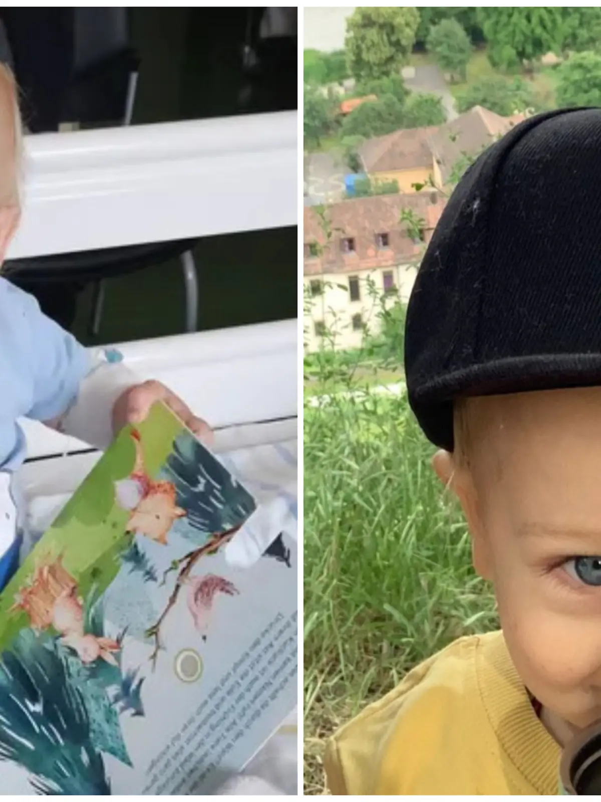 Fotokollage: Links Levi mit Buch in der Hand, rechts Levi schaut lächelnd in die Kamera