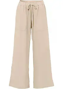Weite Hose aus Leinen