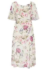 Maxikleid in Elfenbein mit Blumenmuster