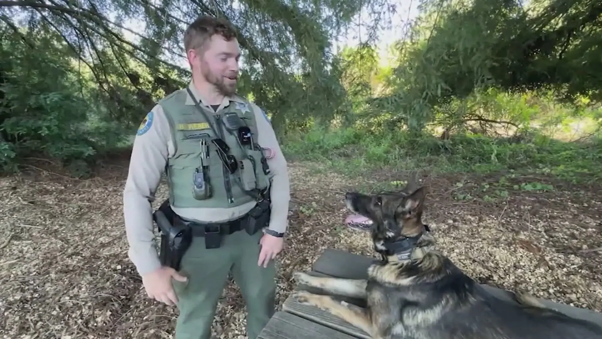 Hund Rino und sein Herrchen Brett Weber sind unzertrennlich.