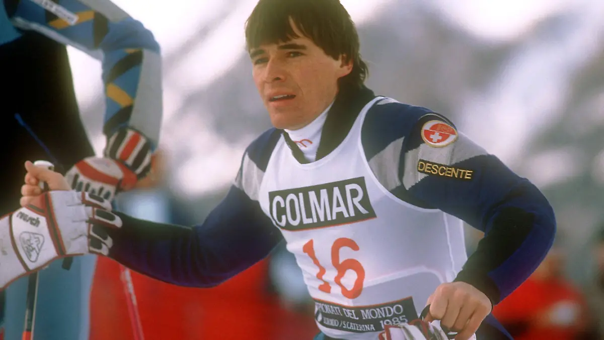 Max Julen (Schweiz) bei der Ski-Weltmeisterschaft 1985