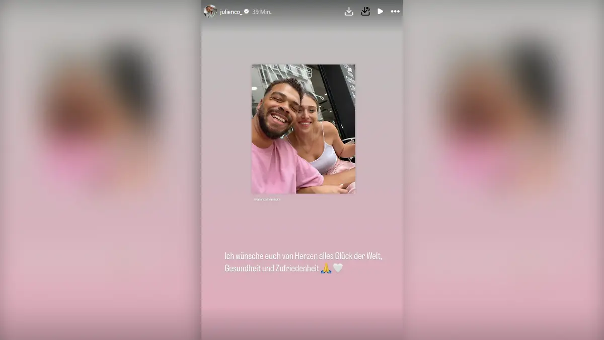 Julian Claßen reagiert auf Bibi Heinickes Liebes-Post.