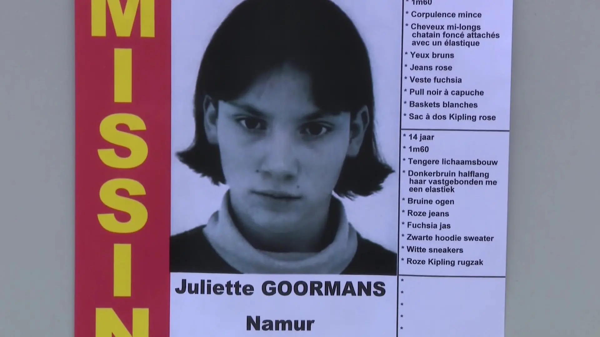 Juliette auf einem Suchfoto der Polizei