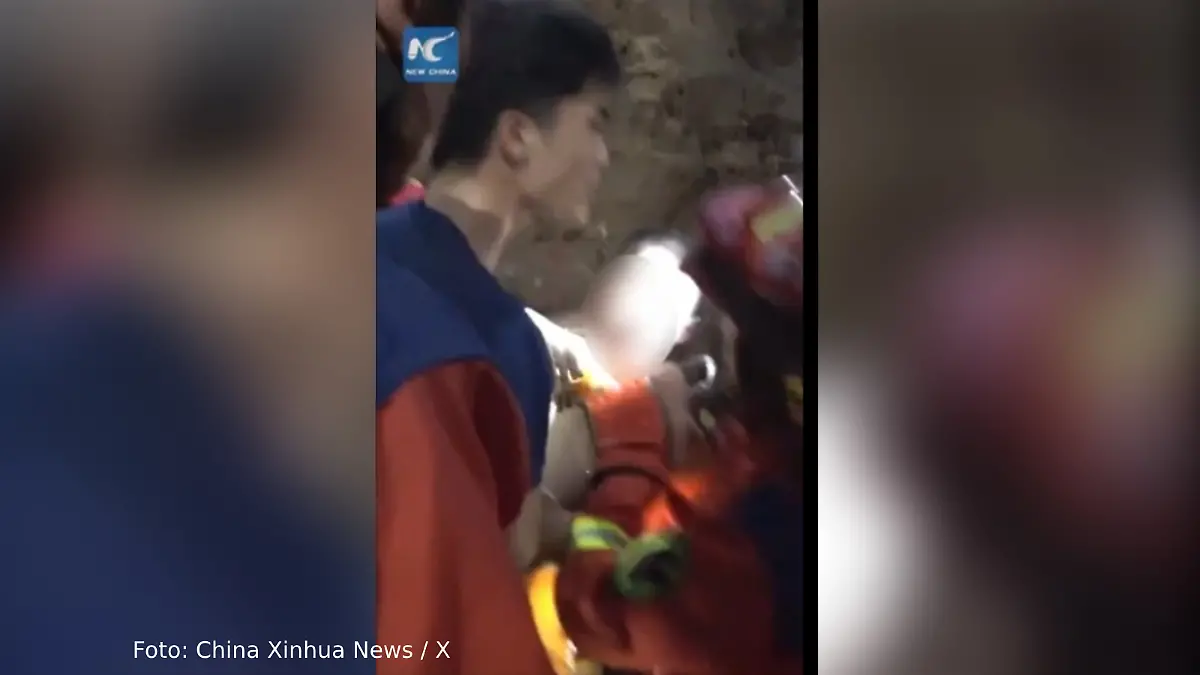Screenshot aus dem Video, dass die Rettung des Kindes dokumentieren soll