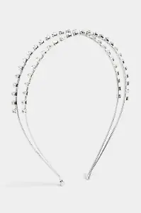 Doppelter Haarreif in Silber mit Strass