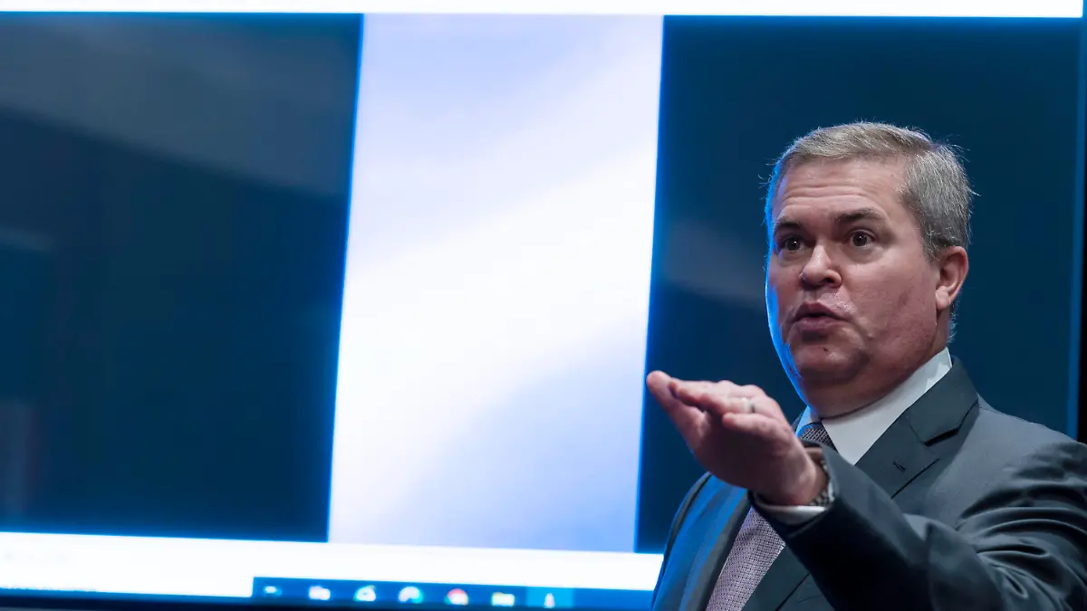 17.05.2022, USA, Washington: Scott Bray, Vizedirektor des Marine-Geheimdienstes (ONI), spricht während einer Anhörung des Unterausschusses für Nachrichtendienste, Terrorismusbekämpfung, Spionageabwehr und Verbreitungsbekämpfung des Repräsentantenhauses zum Thema «Unidentifizierte Luftphänomene» auf dem Capitol Hill. Zahlreiche Beobachtungen von unidentifizierten Flugobjekten aus den vergangenen Jahren geben dem US-Militär weiterhin Rätsel auf. Foto: Alex Brandon/AP/dpa +++ dpa-Bildfunk +++