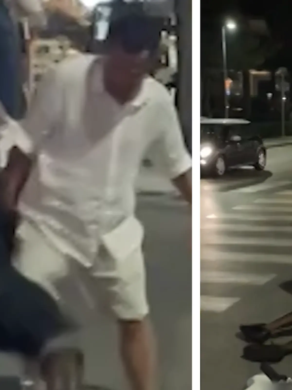 Mario Balotelli torkelt über eine Straße in Italien.