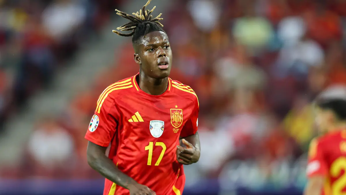 June 30, 2024, Cologne, Germany: Nico Williams of Spain seen in action during the UEFA EURO, EM, Europameisterschaft,Fussball 2024 match between Spain and Georgia at RheinEnergieStadion. Final score: Spain 4:1 Georgia. Cologne Germany - ZUMAs197 20240630_aaa_s197_501 Copyright: xGrzegorzxWajdax