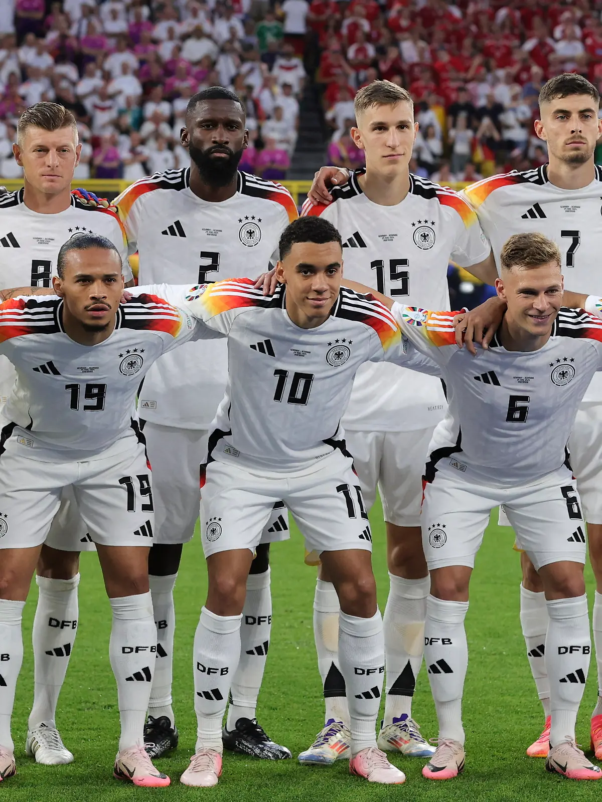 Die deutsche Nationalmannschaft vor dem EM-Spiel gegen die Schweiz am Samstag in Frankfurt.