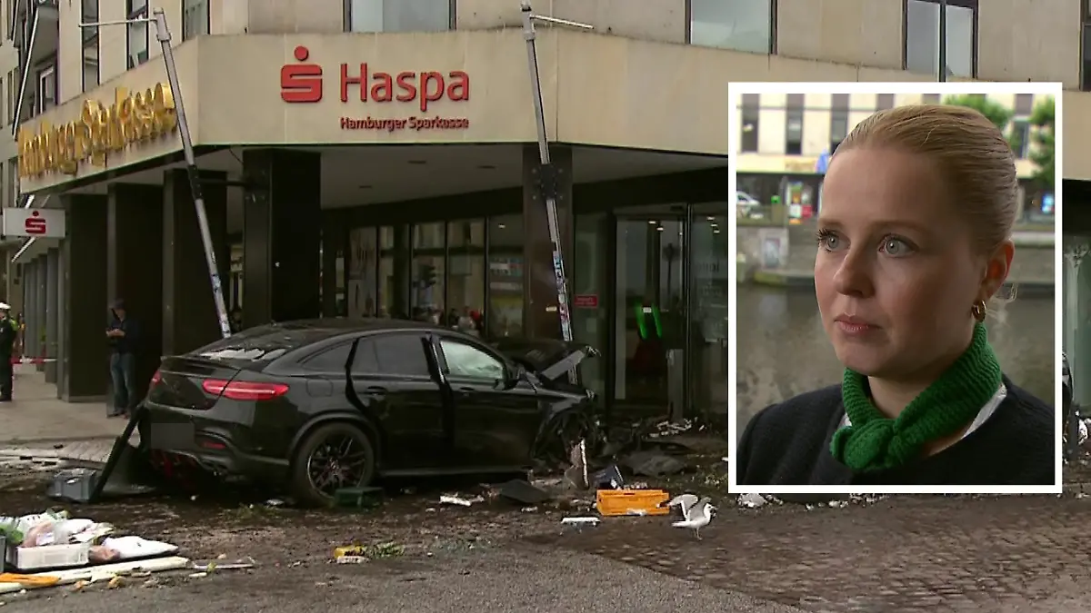 Emily Eckhoff ist gerade in der Bank, als der Unfall passiert.