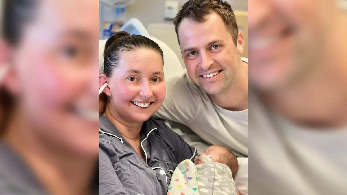 Brie Morgan Bauer, ihr Ehemann Reid und der kleine Beau