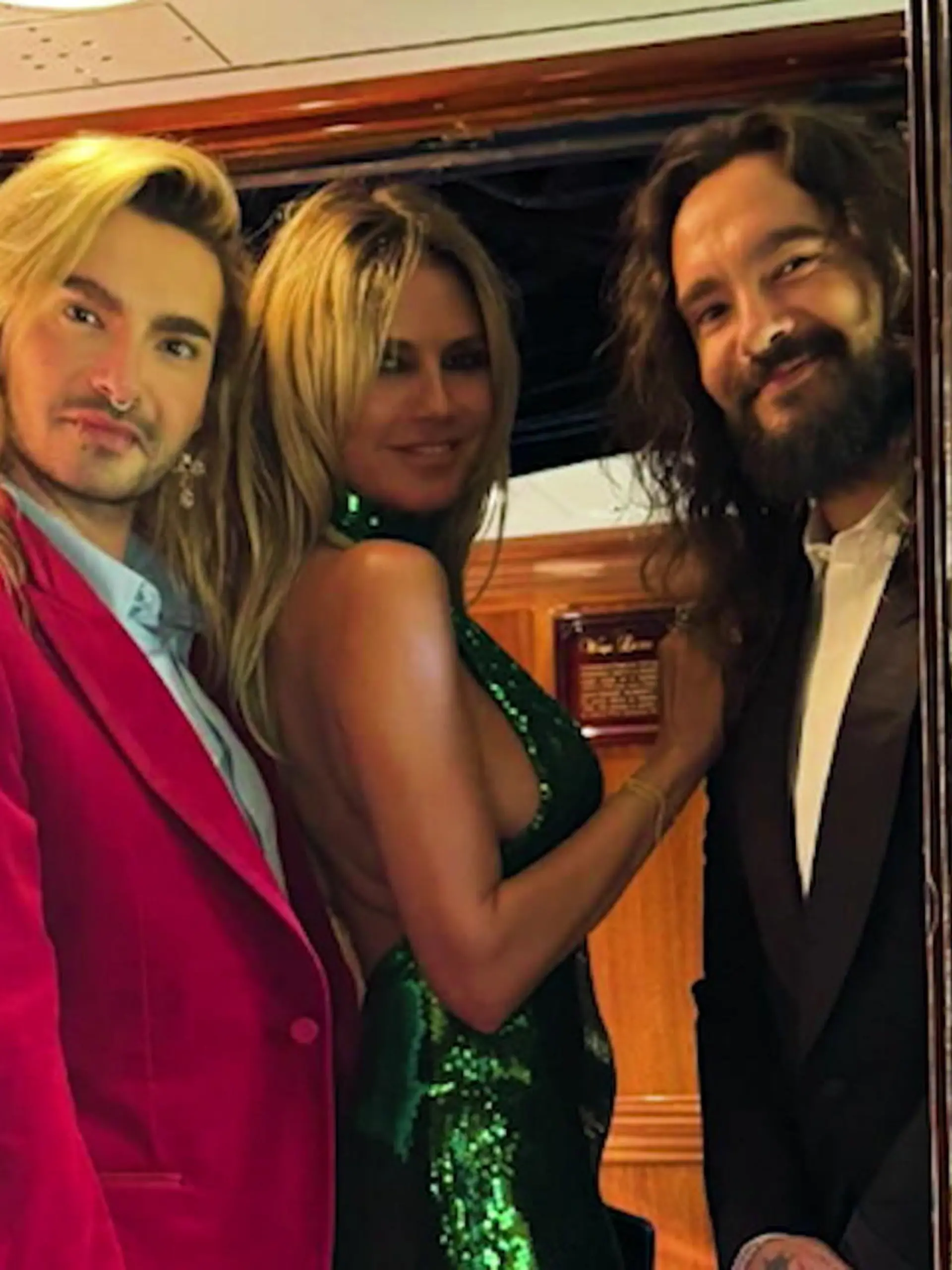 Bill und Tom Kaulitz mit Heidi im Orient-Express