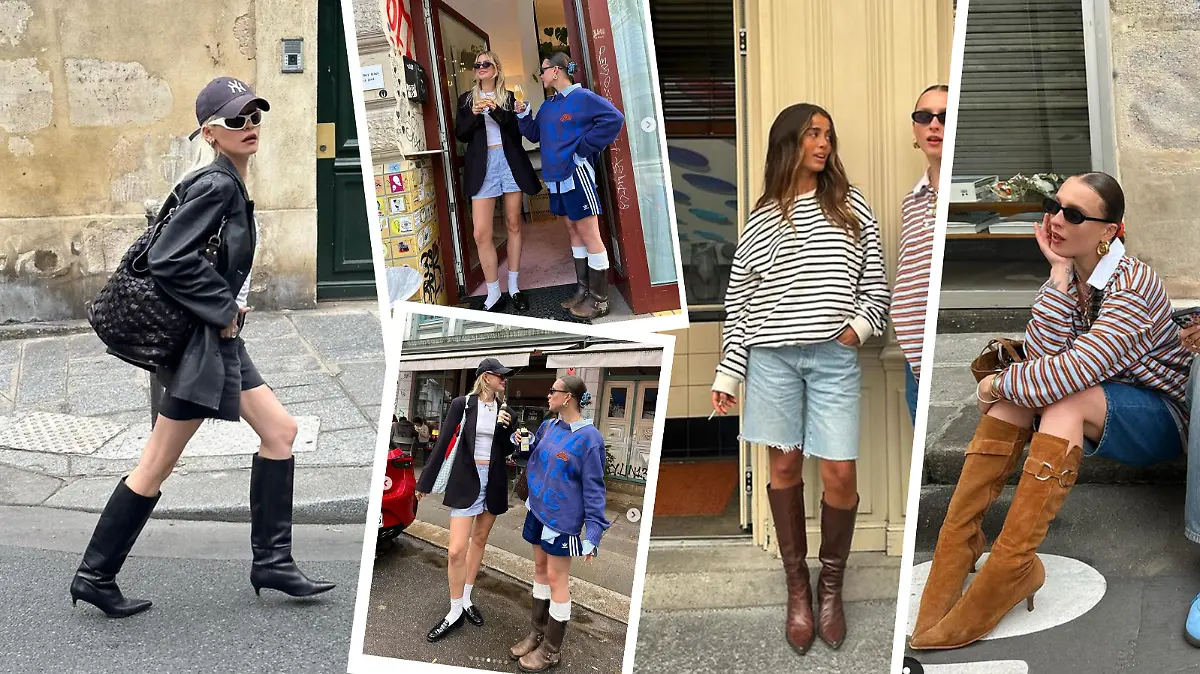 Influencerinnen setzen auf die Kombi von Shorts und Boots.