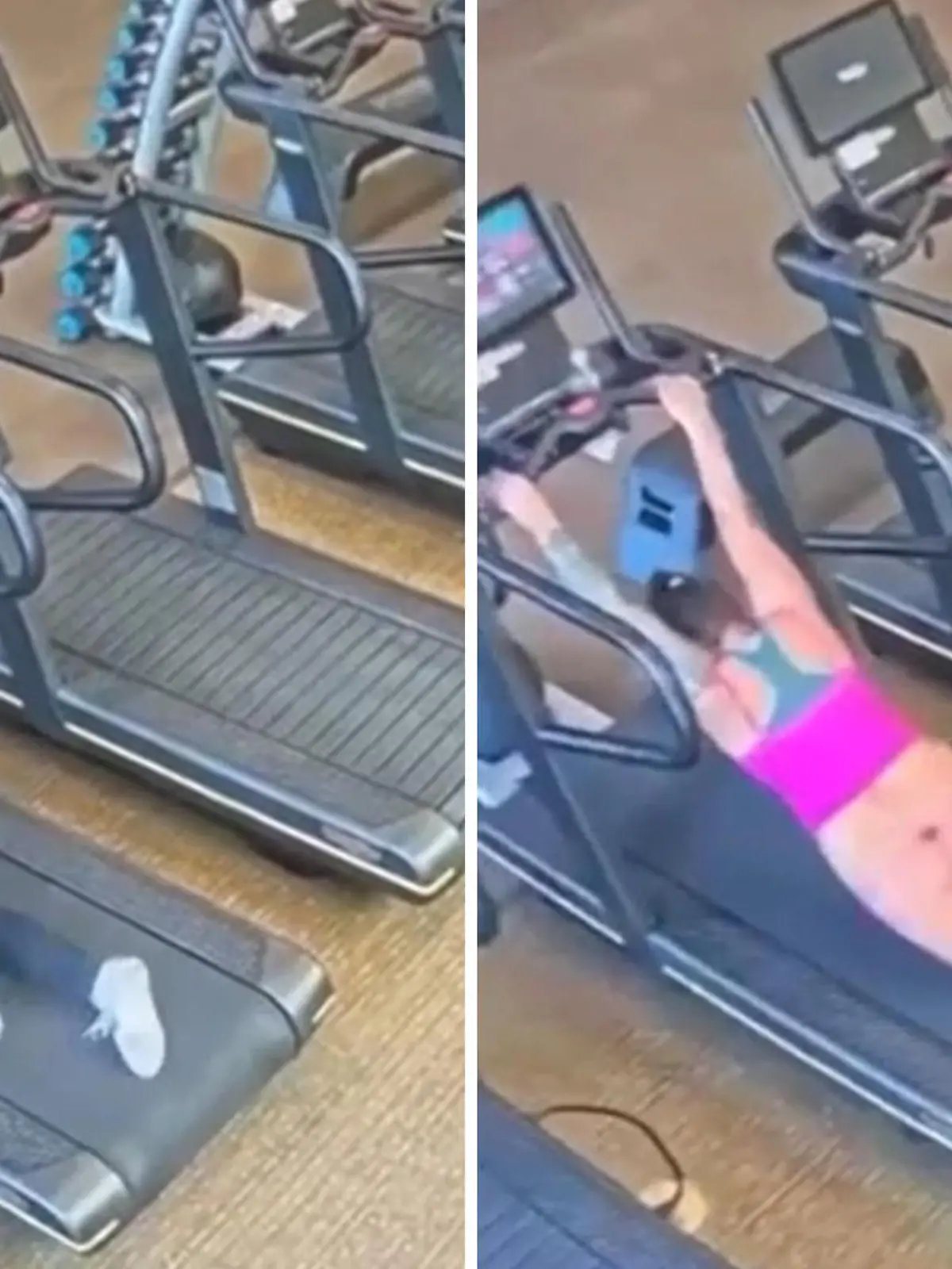 Bild zu: "Fitness-Gerät zieht sie aus! Frau endet halbnackt auf Laufband"