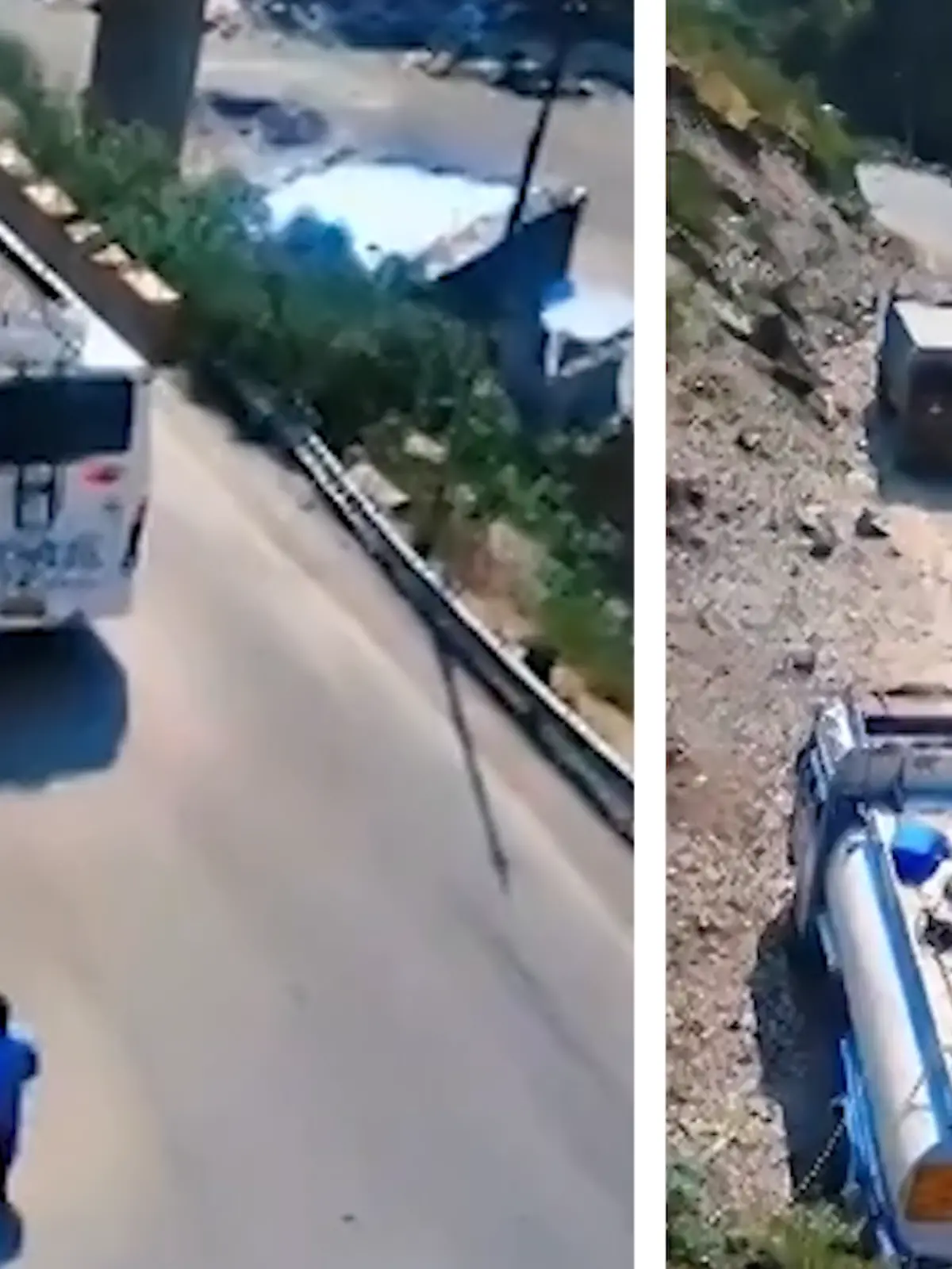 Bus fährt auf Abgrund zu - Passagiere müssen springen!