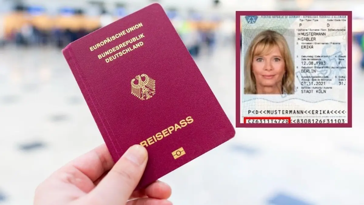 Collage Reisepass/Muster-Reisepass
