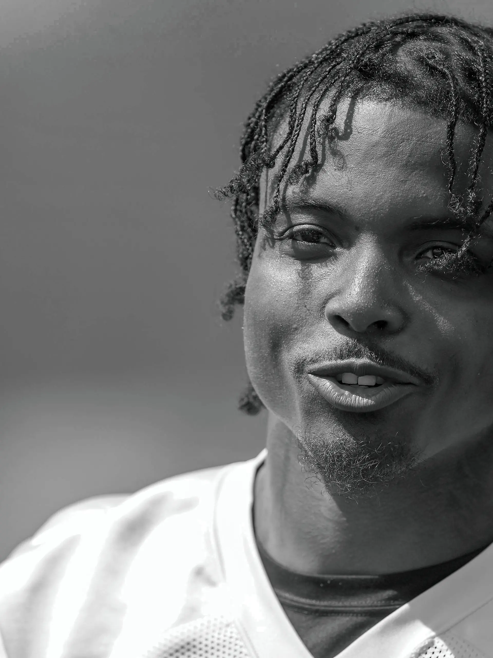 EAGAN, MN - MAY 10: Minnesota Vikings cornerback Khyree Jackson 31 talks with the media during Minnesota Vikings Rookie Camp on May 10, 2024, at TCO Performance Center in Eagan, MN.Photo by Nick Wosika/Icon Sportswire NFL, American Football Herren, USA MAY 10 Minnseota Vikings Rookie Camp