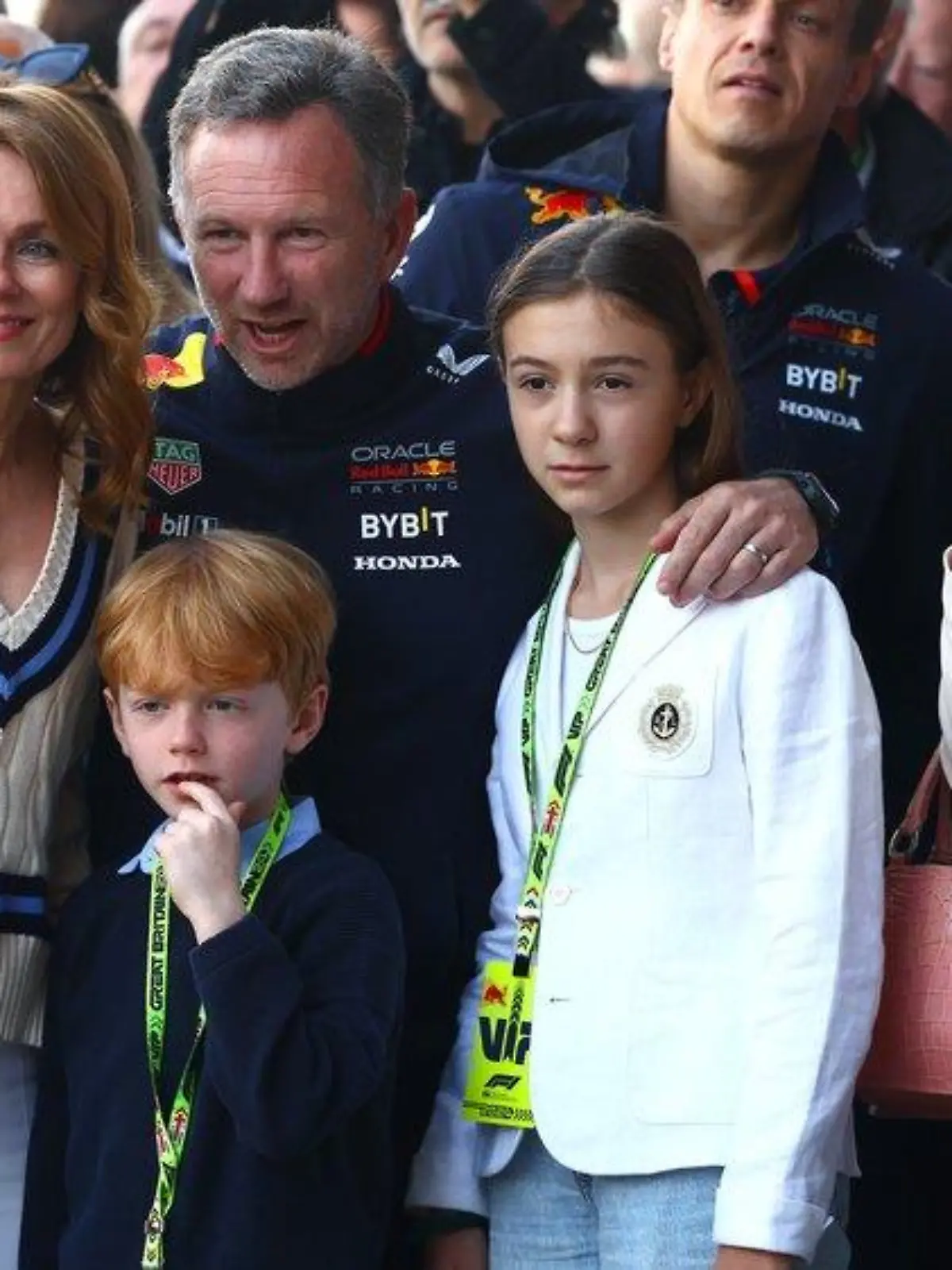 Familienausflug: Geri Halliwell mit Christian Horner bei der Formel 1