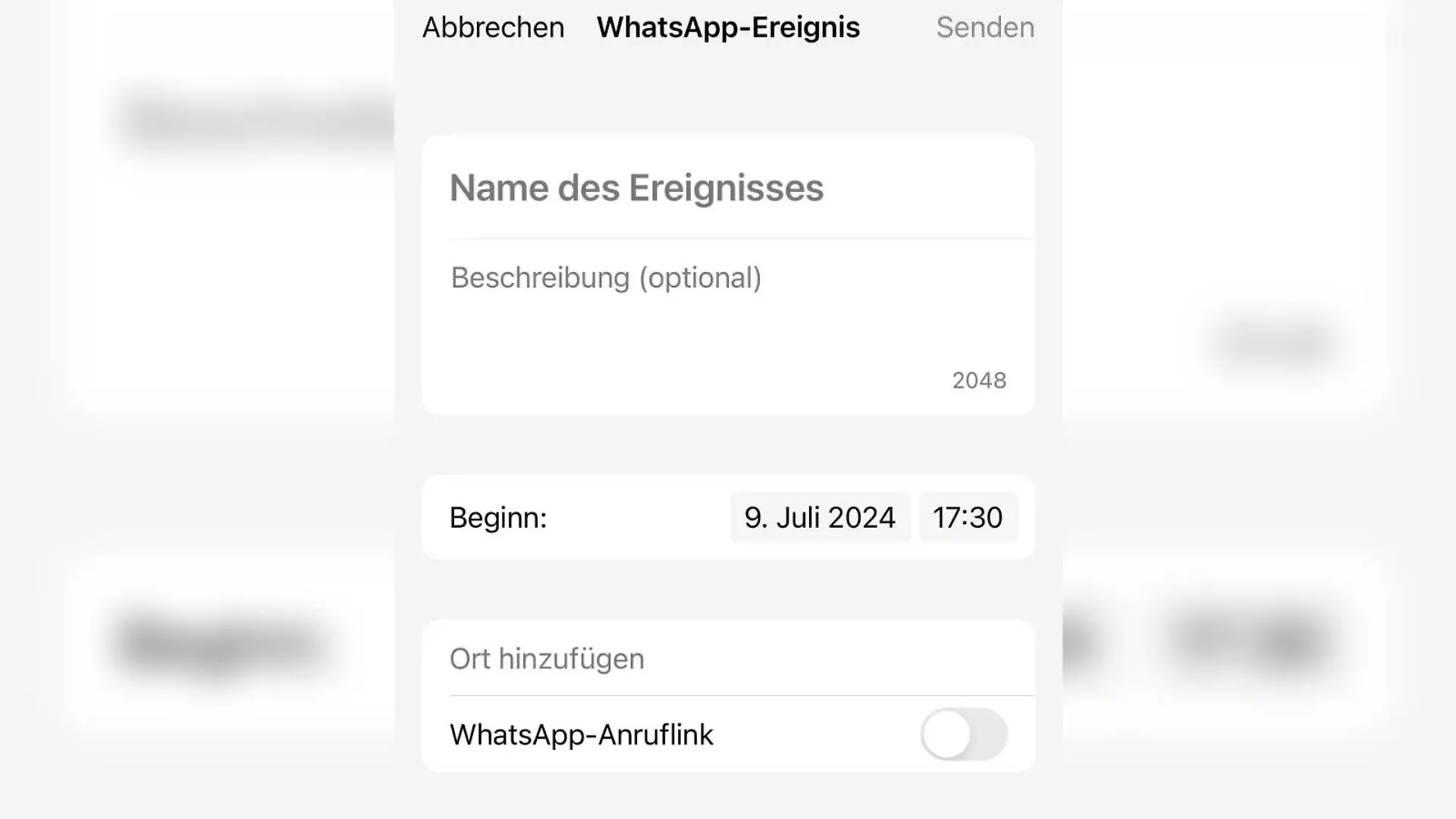 Ihr könnt Ereignisse anlegen und sogar nachträglich bearbeiten.