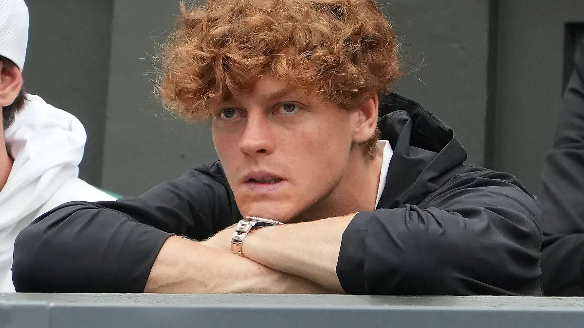 Lawn Tennis - 2024 Wimbledon Championship Ladies Singles - Elena Rybakina KAZ v Anna Kalinskaya All England Lawn Tennis & Croquet Club - Monday 8th July 2024 Anna Kalinskayas boyfriend, Yannick Sinner watches from the players box