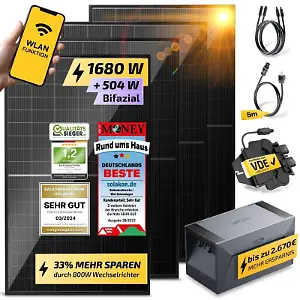 Solakon-Balkonkraftwerk mit Speicher 1680 Watt / 800 Watt