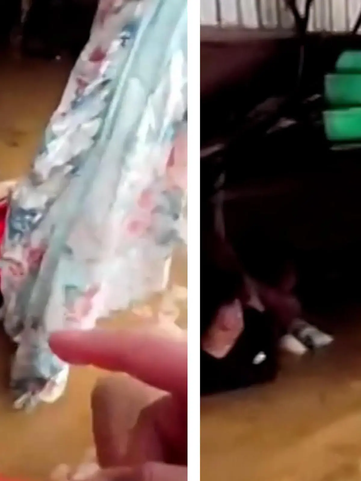 Ihr Leben hängt am Bettlaken! Schwangere gerät in reißende Fluten