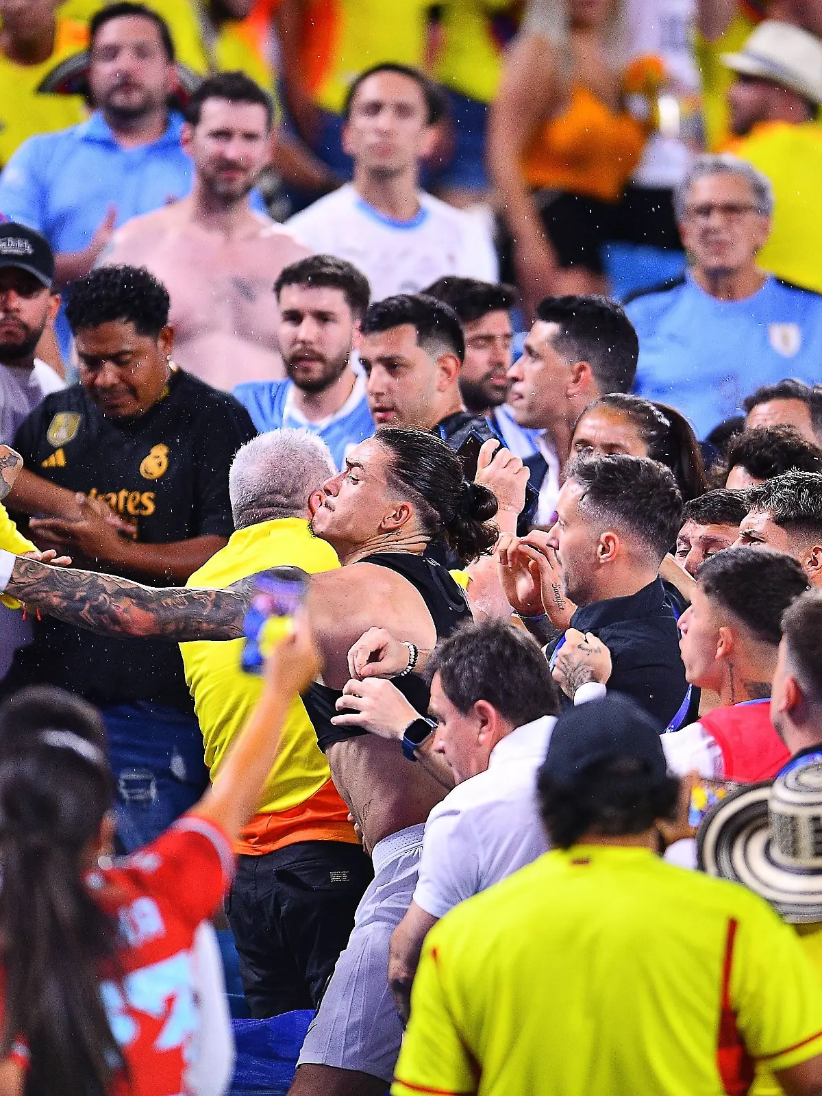 Uruguay-Star Darwin Nunez prügelt sich bei der Copa America mit Fans.