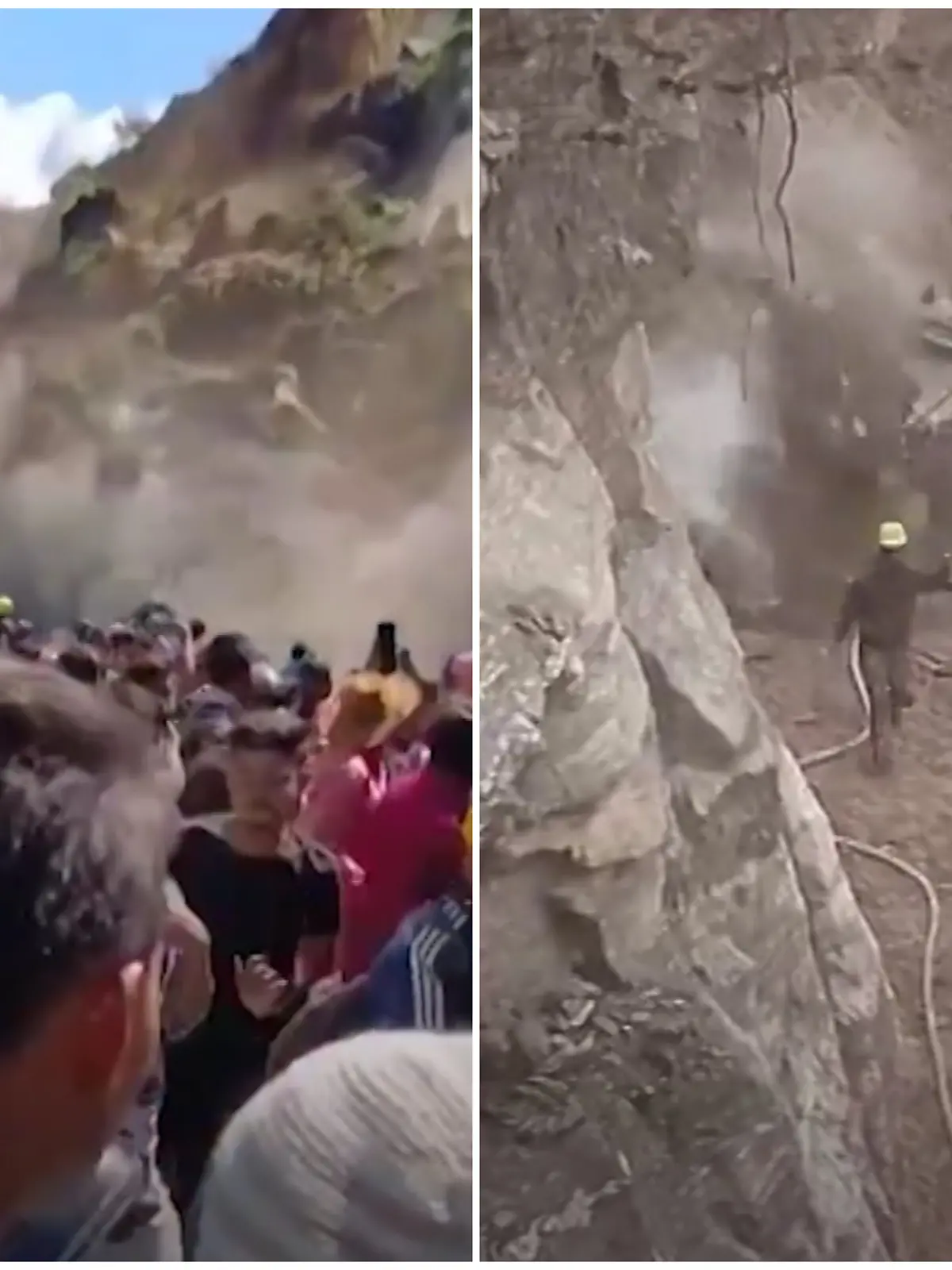 Bild zu: "Panik in Indien! Felsbrocken klatschen auf Straße"