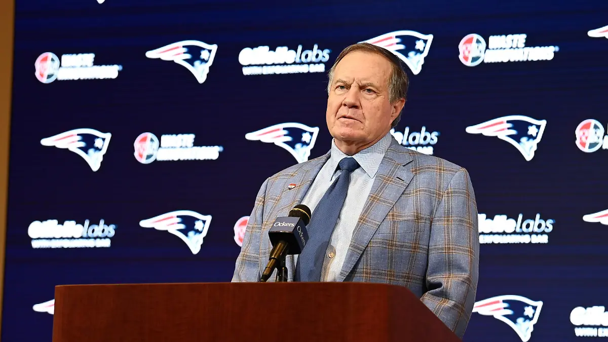 Sport Bilder des Tages NFL, American Football Herren, USA New England Patriots press conference, PK, Pressekonferenz Jan 11, 2024 Foxborough, MA, USA New England Patriots former head coach Bill Belichick holds a press conference at Gillette Stadium to announce his exit from the team. Foxborough MA USA, EDITORIAL USE ONLY PUBLICATIONxINxGERxSUIxAUTxONLY Copyright: xEricxCanhax 20240111_jcd_qe2_0012