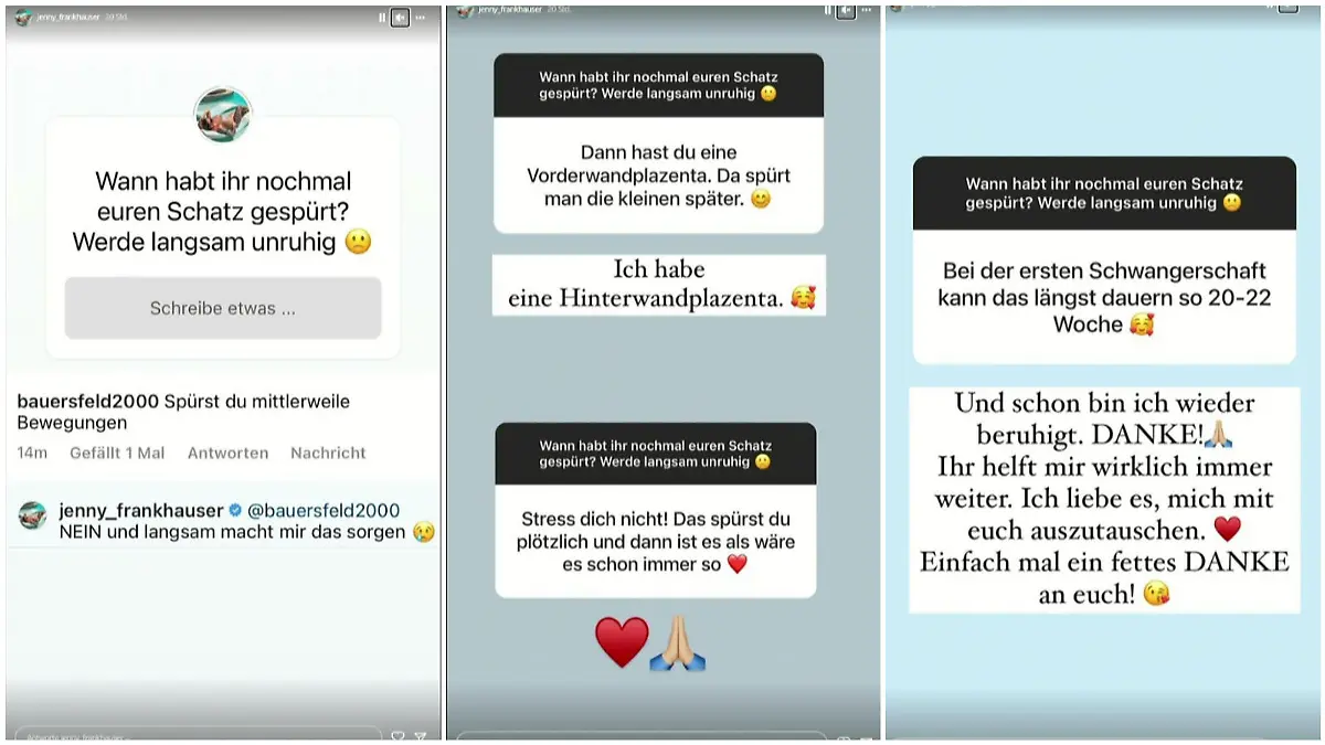 Jennny Frankhauser ist besorgt, weil sie die Bewegungen ihres Kindes noch nicht spürt.