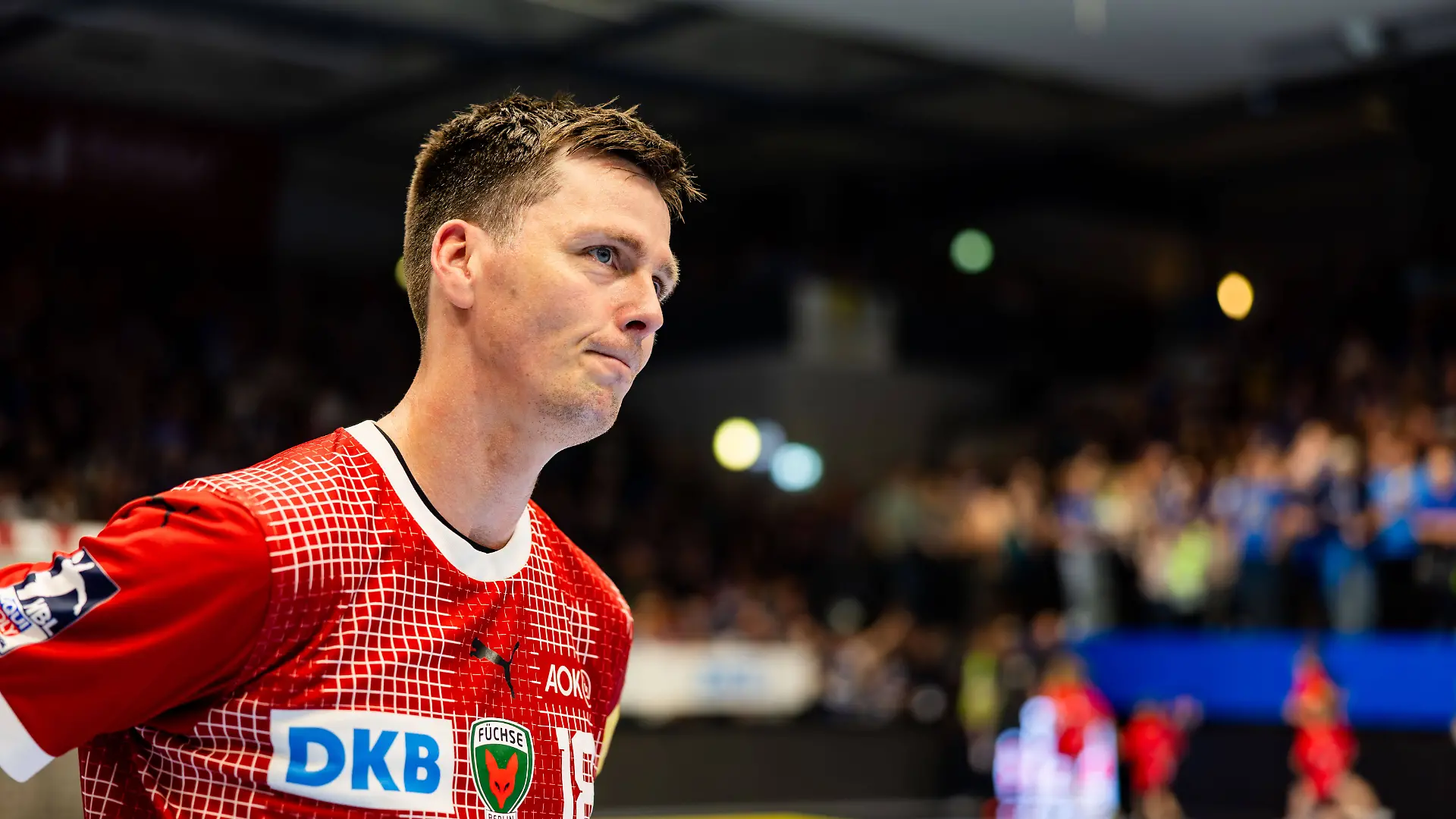 02.06.2024, GER, Handball, 1.Bl, Maenner, Saison 23/24, Liqui Moly Handball Bundesliga, 34. Spieltag, ThSV Eisenach - Fuechse Berlin Lindberg, Hans Fuechse Berlin nach seinem letzten Bundesliga Spiel 99817 Eisenach Werner-Assmann-Halle / Am Sportp Thueringen Deutschland