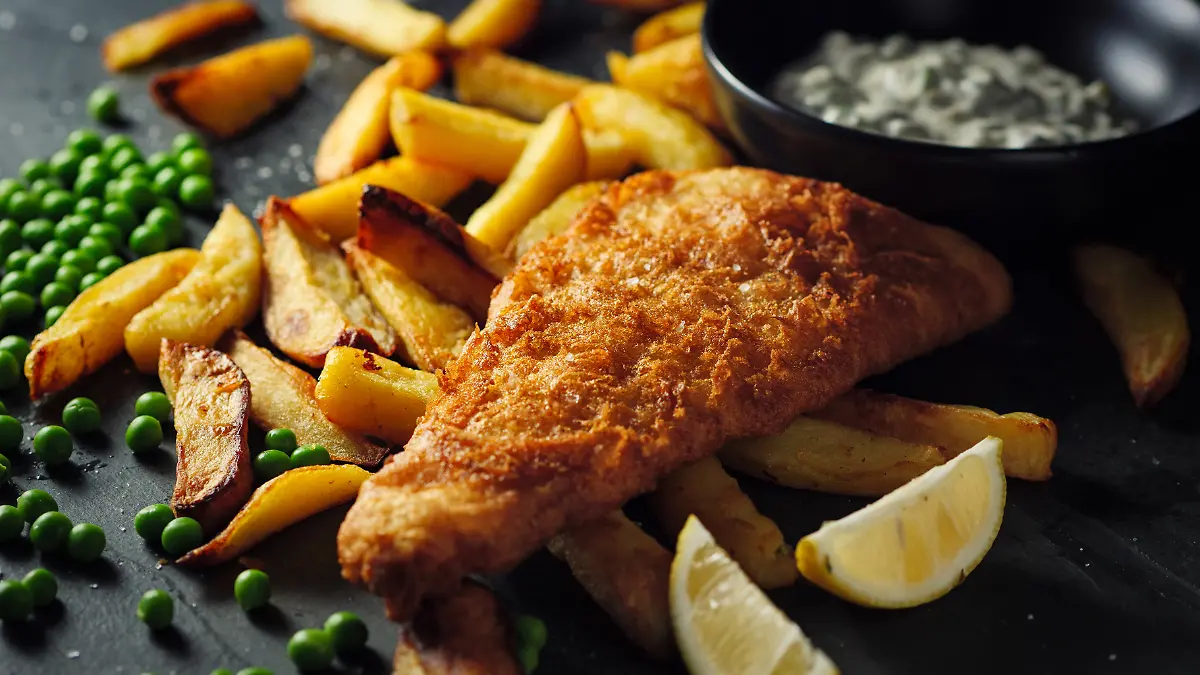 Fish and Chips aus England.