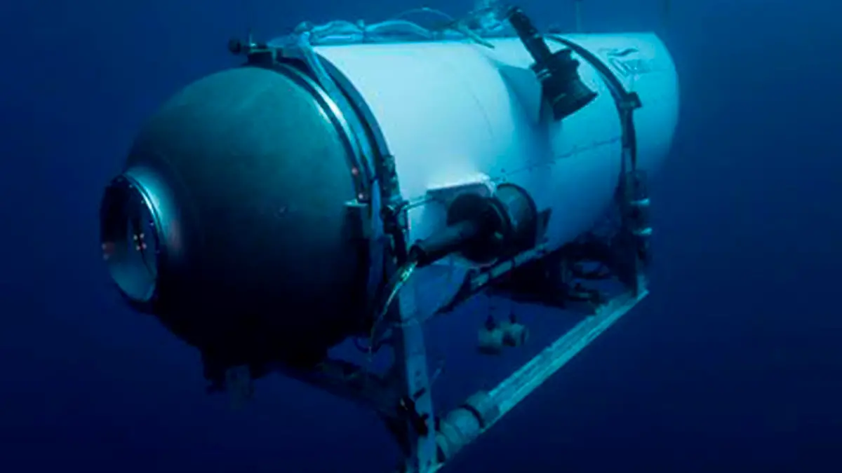 FILE - This undated image provided by OceanGate Expeditions in June 2021 shows the company's Titan submersible.  
OceanGate, the company that owned the submersible that fatally imploded on its way to explore the wreck of the Titanic said Thursday, July 6, 2023 it has suspended operations. (OceanGate Expeditions via AP, File)