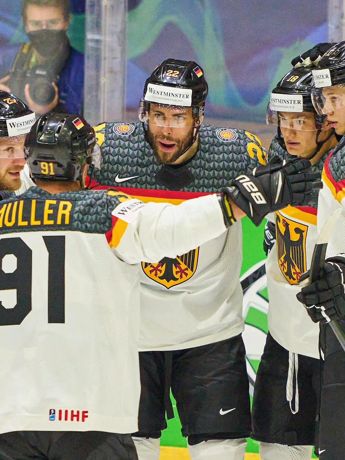 Matthias Plachta Nr.22 of Germany st 1-0 celebrates his goal, happy, laugh, celebration, in the match GERMANY - SLOVAKIA IIHF Ice hockey, Eishockey World Championship, WM, Weltmeisterschaft Group B in Helsinki, Finland, May 14, 2022, Season 2021/2022 
