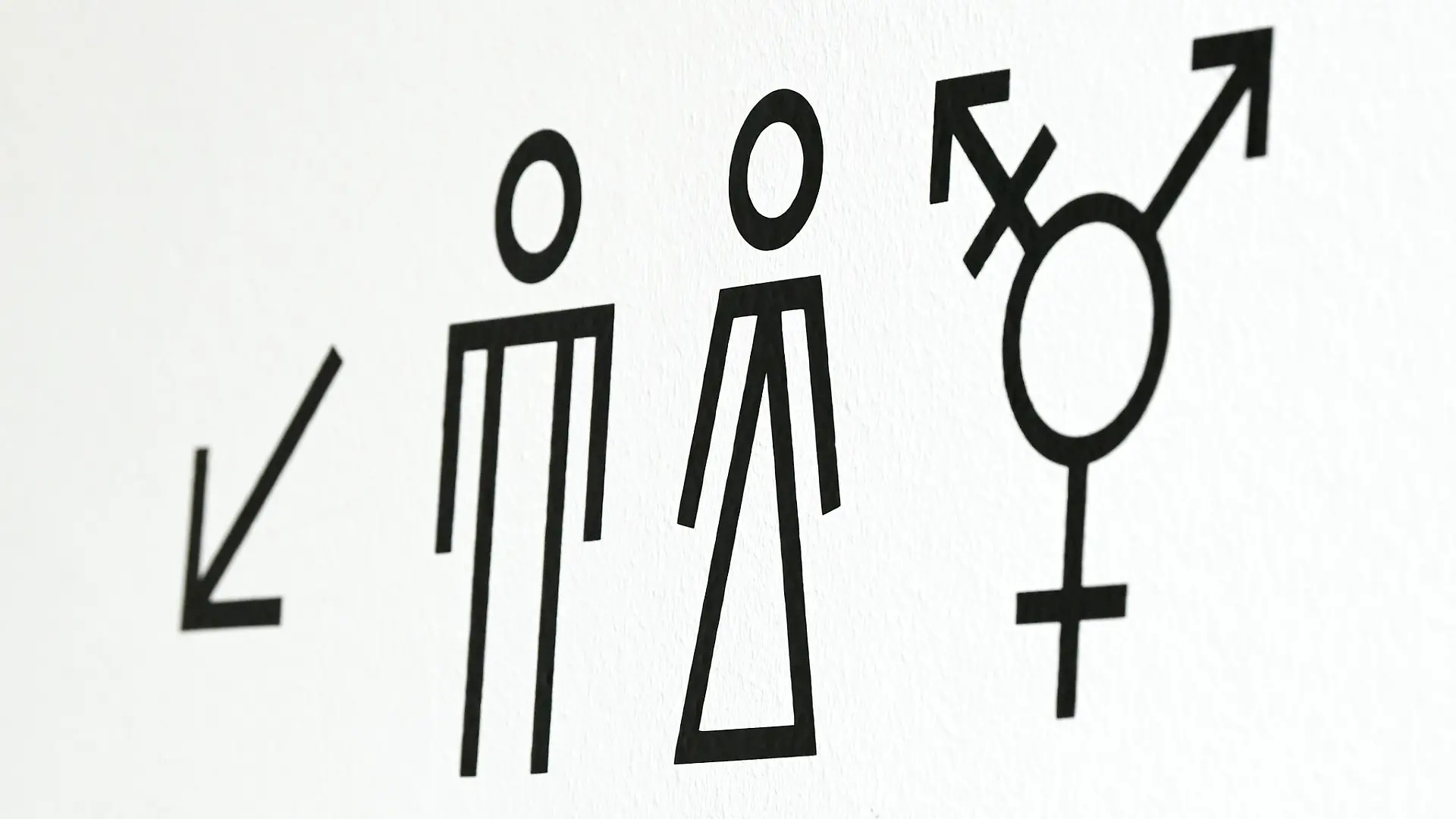 Symbole für die Geschlechter „„männlich“, „weiblich“ und „divers“