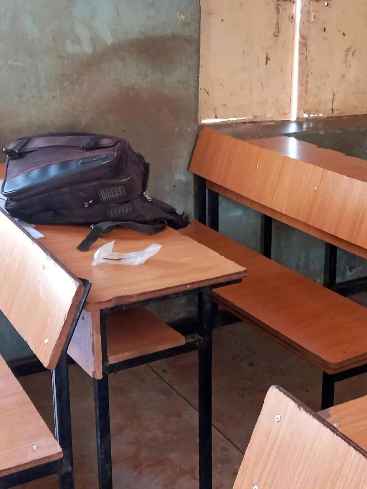 A school bag is pictured inside a classroom at the Government Science secondary school in Kankara district, after it was attacked by armed bandits, in Nigeria's northwestern Katsina state, Nigeria December 12, 2020. REUTERS/Abdullahi Inuwa NO RESALES. NO ARCHIVES