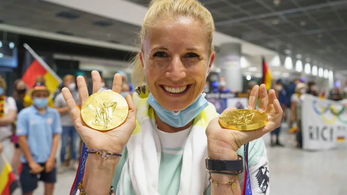 Reiterin Jessica von Bredow-Werndl gewann bei den Olympischen Spielen in Tokio 2021 zwei Goldmedaillen.