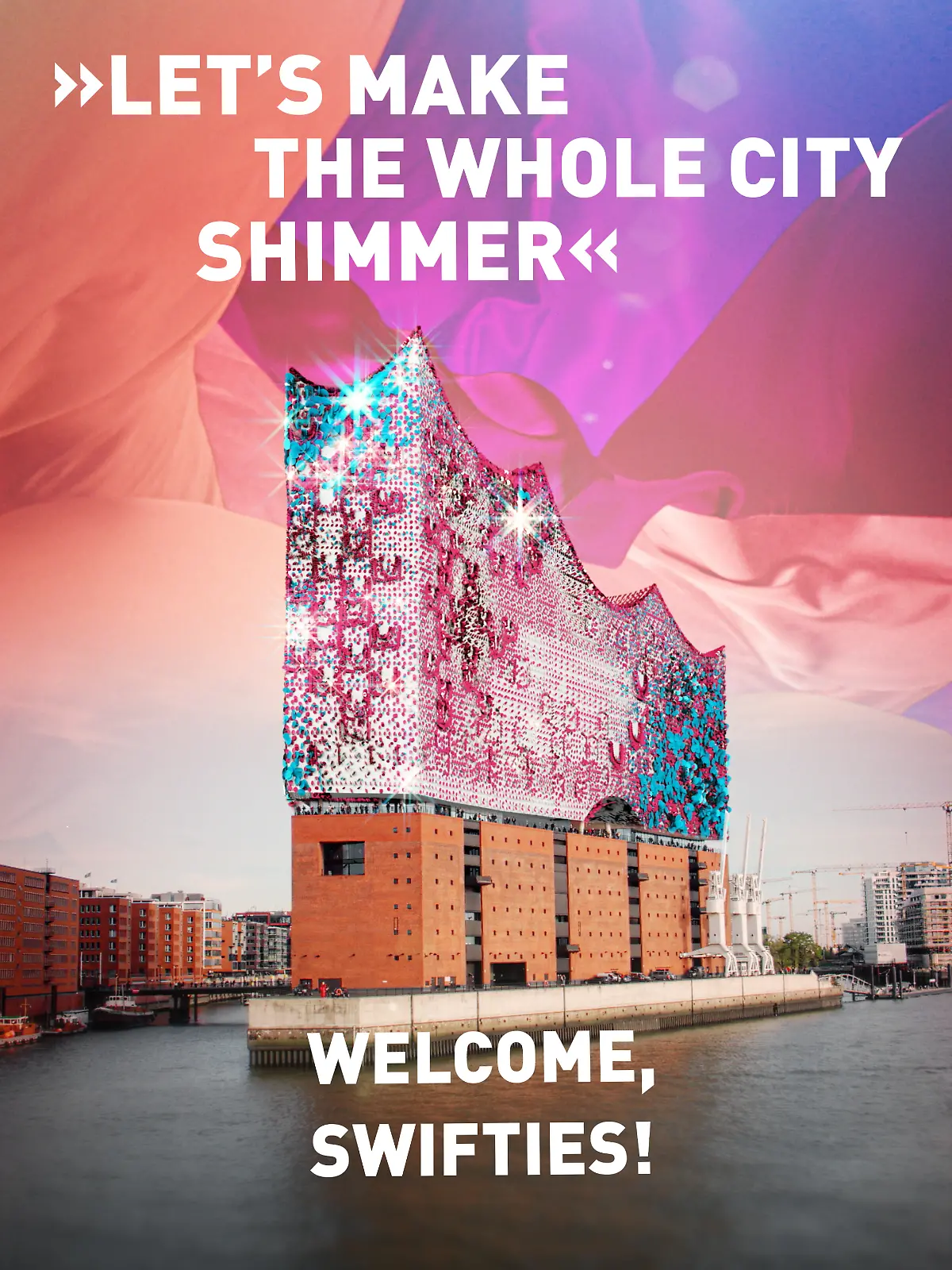 Die Elbphilharmonie begrüßt Taylor Swift.