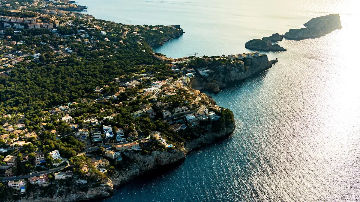 Landzunge Santa Ponsa, Es Malgrats Insel, 04.01.2020, Luftbild, Spanien, Balearen, Mallorca, Calvia | Santa Ponsa promontory and Es Malgrats island, 04.01.2020, aerial view, Spain, Balearic Islands, Majorca, Calvia