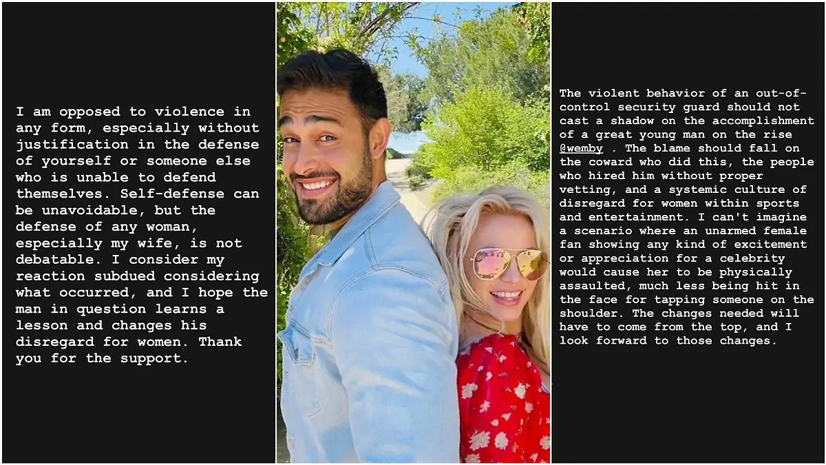 Britneys Ehemann Sam Asghari nimmt seine Frau in Schutz - und auch das Nachwuchstalent aus Frankreich.