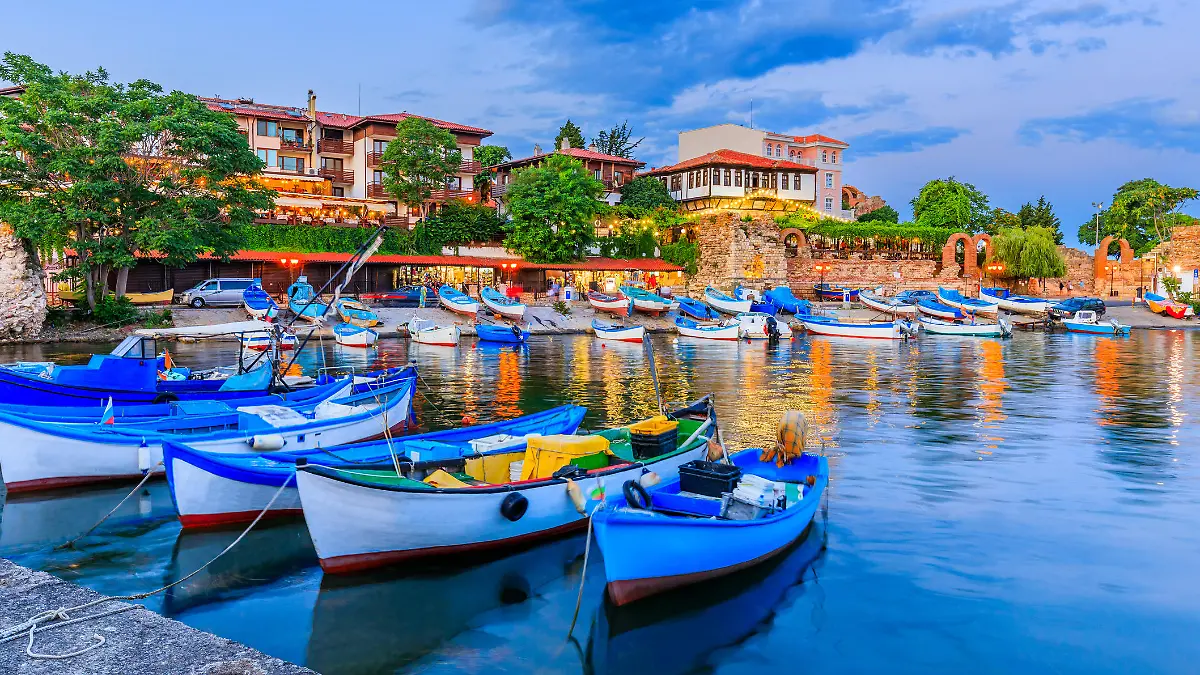 Nessebar (Nesebar), Bulgaria. The Ancient City of Nessebar, Fishing Harbor. Black Sea Coast, Burgas.
