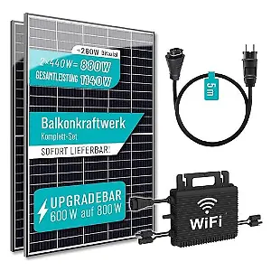Pianeta-Balkonkraftwerk 880 Watt Bifazal