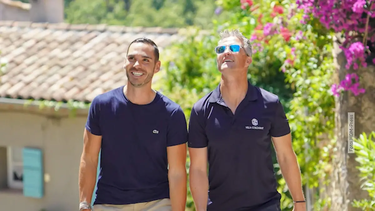 Hier radeln Ralf und Étienne durch St. Tropez. 