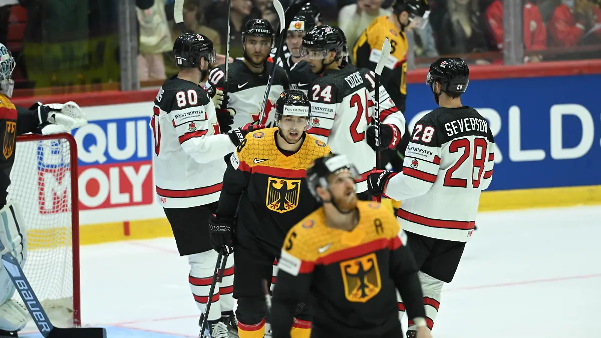 3-1 goal for Canada. during the 2022 IIHF Ice hockey, Eishockey World Championship, WM, Weltmeisterschaft group A match between Germany and Canada at the Helsinki Ice Hall on May 13. in Helsinki, Finland. Jussi Eskola/Newspix24 PUBLICATIONxNOTxINxFINxSWExNORxAUT Copyright: xJussixEskolax NP24_01842232 