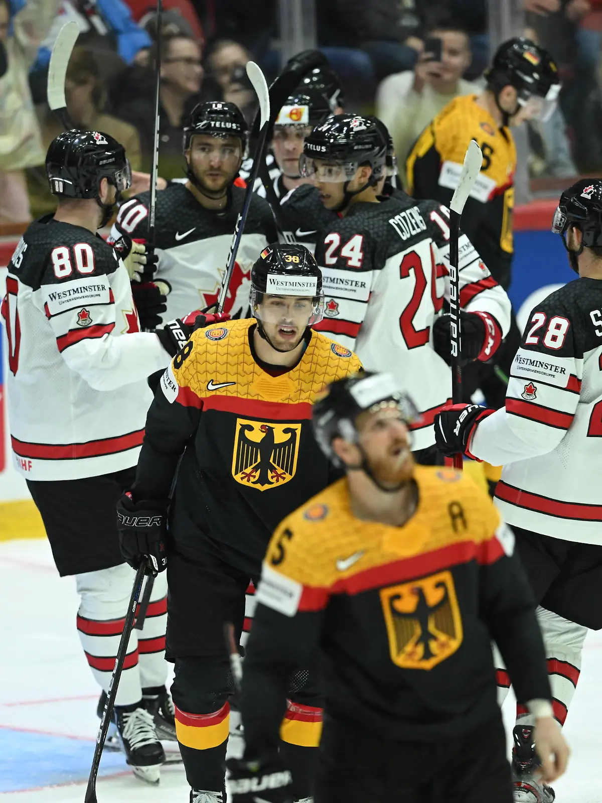 3-1 goal for Canada. during the 2022 IIHF Ice hockey, Eishockey World Championship, WM, Weltmeisterschaft group A match between Germany and Canada at the Helsinki Ice Hall on May 13. in Helsinki, Finland. Jussi Eskola/Newspix24 PUBLICATIONxNOTxINxFINxSWExNORxAUT Copyright: xJussixEskolax NP24_01842232 