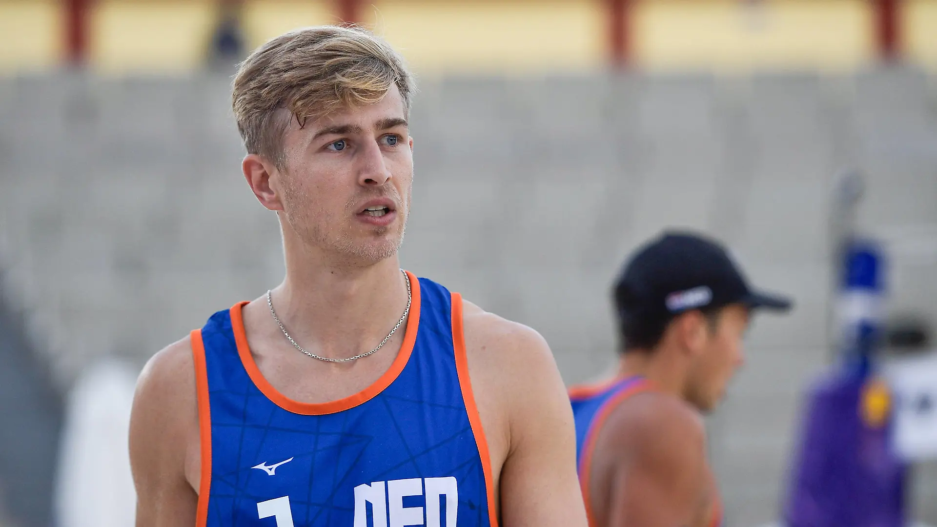 2023-10-11 Beach World Champs Tlaxcala 2023 - Day 6 TLAXCALA, MEXICO - OCTOBER 11: Steven van de Velde of the Netherlands during Day 6 of the Beach World Champs Tlaxcala 2023 at Tlaxcala Plaza de Toros on October 11, 2023 in Tlaxcala, Mexico. Photo by Pablo Morano/BSR Agency Tlaxcala Mexico Content not available for redistribution in The Netherlands directly or indirectly through any third parties. Copyright: xBSRxAgencyx