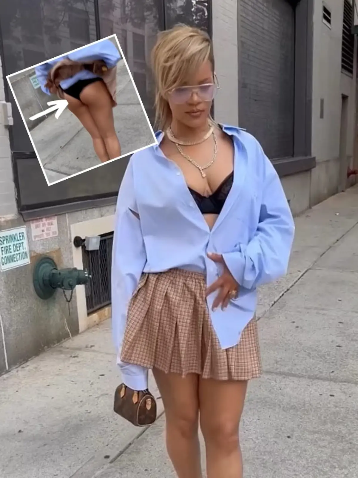 Rihanna lüftet auf offener Straße ihr Röckchen...
