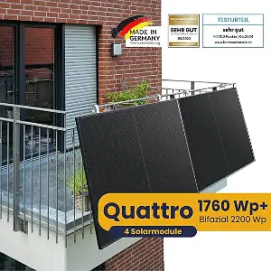 Quattro-Gitterbalkon-Komplettpaket (1760Wp+) Bifazial